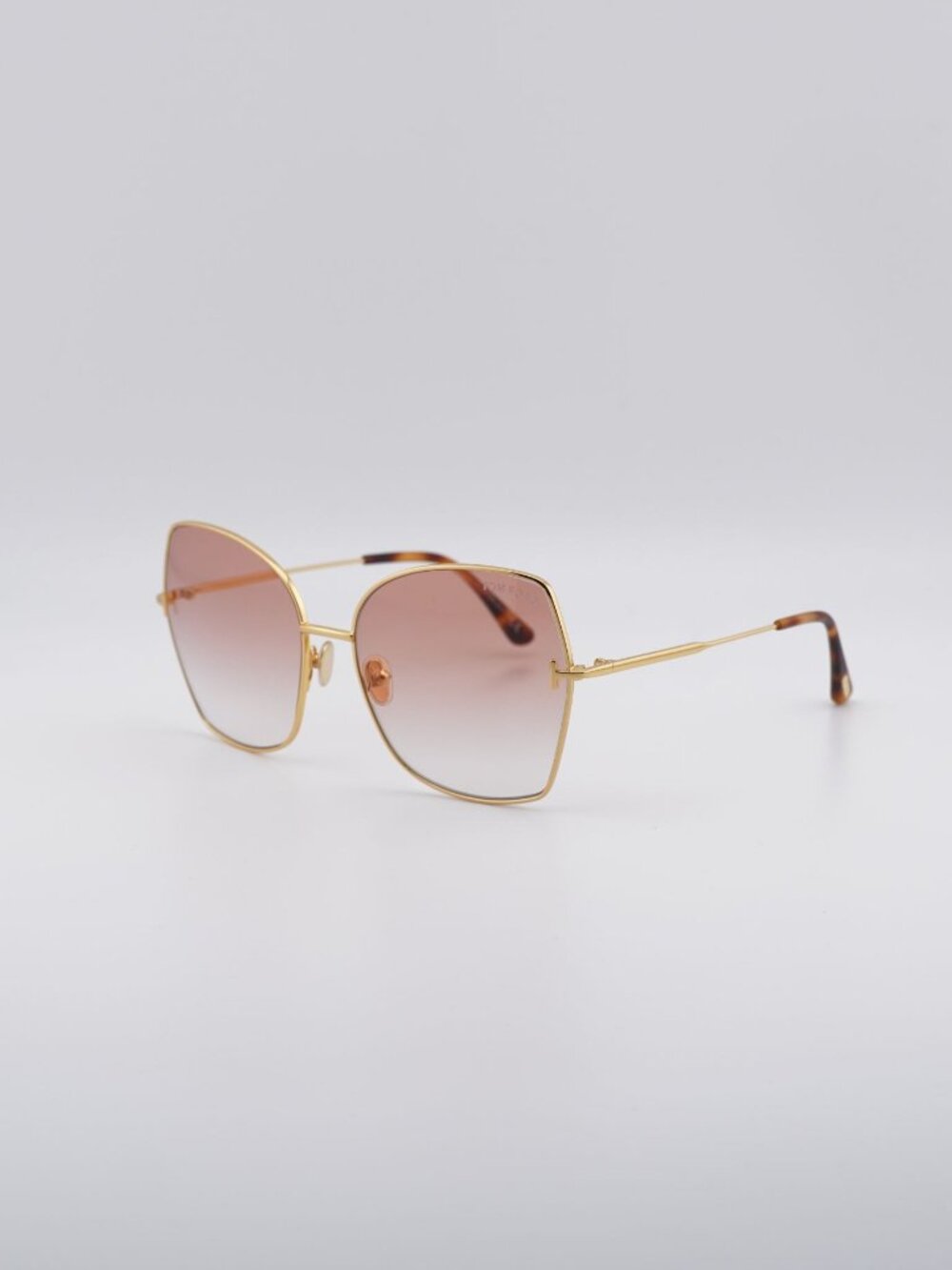Tom Ford Farah FT1103 30T Sunglasses Gold Butterfly Frame, Burgundy Lenses